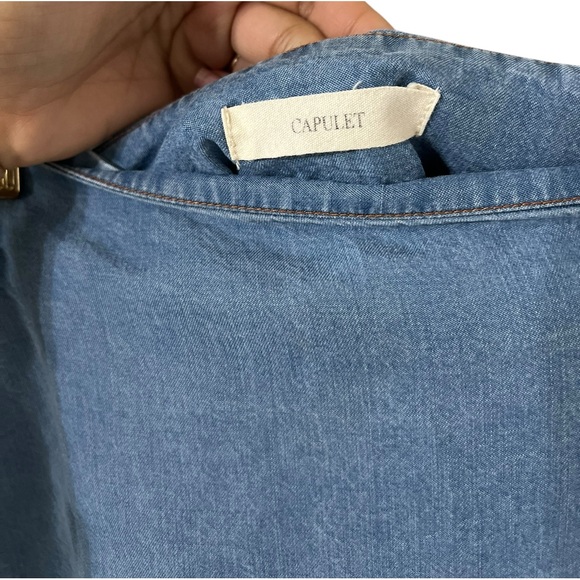 REVOLVE x Capulet Wrap Chambray Midi Skirt - Picture 2 of 5